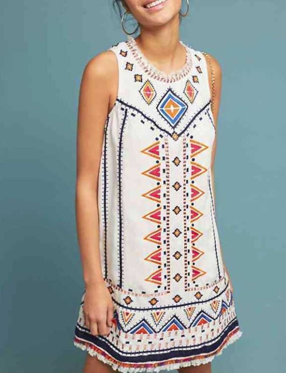 ANTHROPOLOGIE | Reagan Embroidered Shift Dress Akemi + Kin 2 | Cotton and Linen